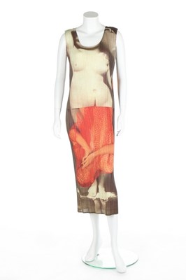 Lot 211 - An Issey Miyake pleated dress with image by...