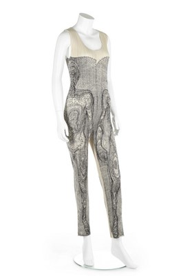 Lot 218 - An Issey Miyake pleated polyester body suit...