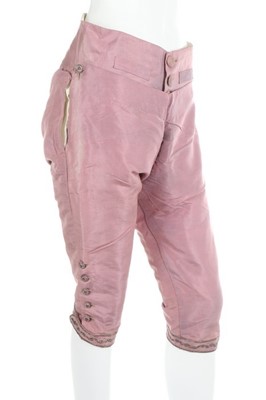 Lot 22 - Two pairs of silk breeches, late 18th century,...