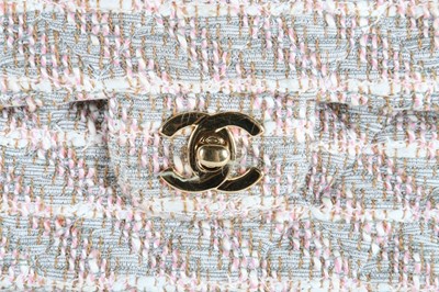 Lot 9 - A Chanel tweed double flap bag, 2003, stamped...