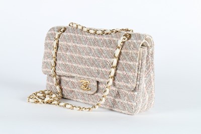 Lot 9 - A Chanel tweed double flap bag, 2003, stamped...