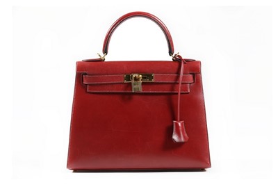 Lot 7 - An Hermès ox-blood box leather Kelly bag, 2001,...