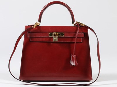 Lot 7 - An Hermès ox-blood box leather Kelly bag, 2001,...