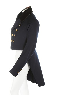 Lot 25 - A gentleman's navy facecloth tailcoat,...