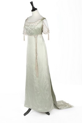Lot 39 - A Liberty & Co Ltd ice blue silk empire-line...