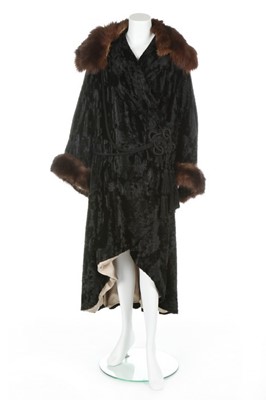 Lot 35 - A Redfern black plush coat in imitation of...