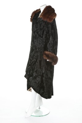 Lot 35 - A Redfern black plush coat in imitation of...