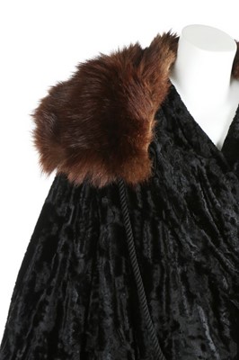 Lot 35 - A Redfern black plush coat in imitation of...