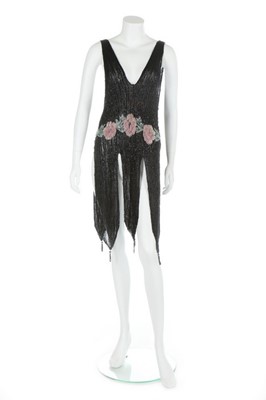 Lot 68 - A fine black tulle tabard, circa 1925-26, with...