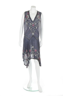 Lot 69 - A blue and pink muslin flapper dress, circa...