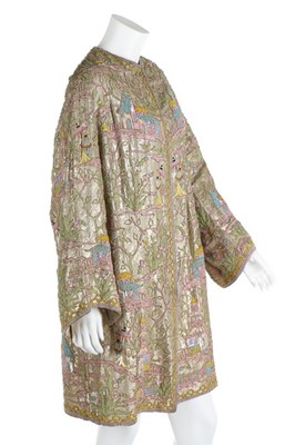 Lot 49 - A fine embroidered and beaded chinoiserie...