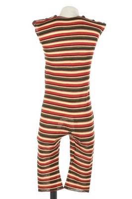 Lot 44 - A man's striped knitted swimsuit, 1910-20,...
