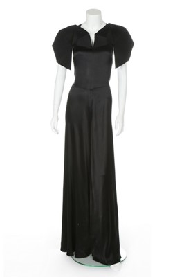 Lot 65 - A Jeanne Lanvin couture black satin evening...
