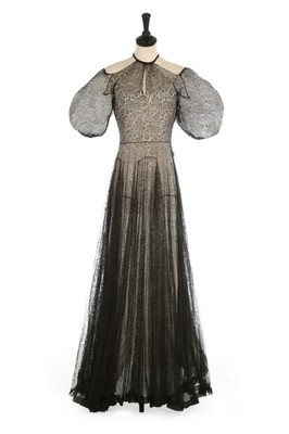 Lot 72 - A Madeleine Vionnet couture black lace...