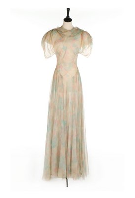 Lot 77 - A Madeleine Vionnet couture pastel printed...