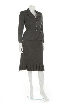Lot 89 - A Hardy Amies grey wool day suit, circa 1950,...