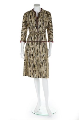 Lot 111 - A Chanel couture gold and black brocade...
