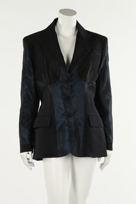 Lot 218 - A Jean Paul Gaultier dark blue silk and wool...