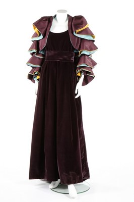 Lot 165 - A Roberto Capucci couture purple velvet ball...