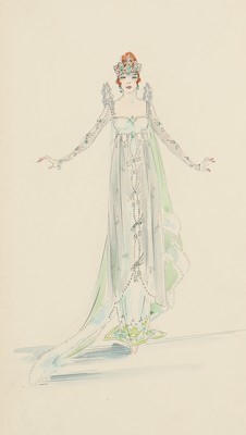 Lot 68 - Three Lucile studio fashion sketches, circa...