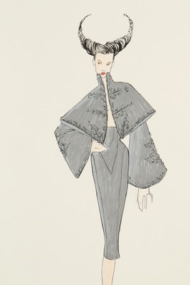 Lot 352 - An Alexander McQueen fashion sketch for his...