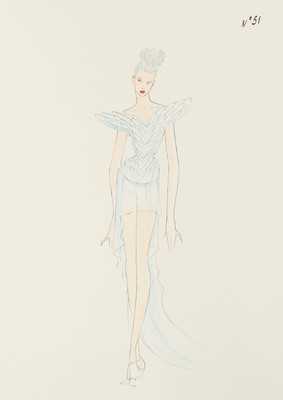 Lot 370 - Three Alexander McQueen fashion sketches for...