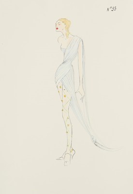Lot 370 - Three Alexander McQueen fashion sketches for...