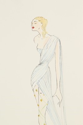 Lot 370 - Three Alexander McQueen fashion sketches for...