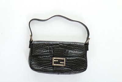 Lot 10 - A Fendi black alligator handbag, circa 2004,...