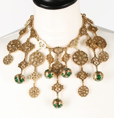 Lot 16 - An Yves Saint Laurent gilt filigree and...