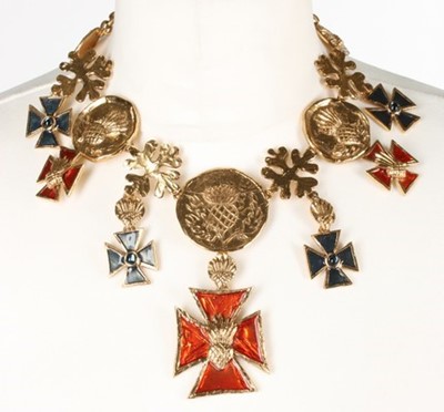 Lot 15 - An Yves Saint Laurent chunky Maltese cross and...