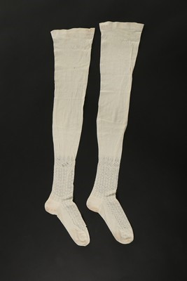 Lot 23 - A pair of Queen Victoria's finely knitted...
