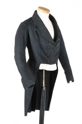 Lot 39 - A gentleman's navy wool tailcoat, 1850s, with...
