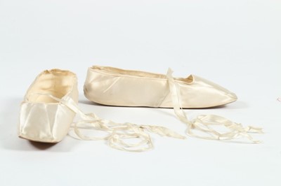 Lot 56 - Three pairs of satin dance pumps, circa...