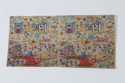 Lot 441 - A chinoiserie beadworked panel, English or...