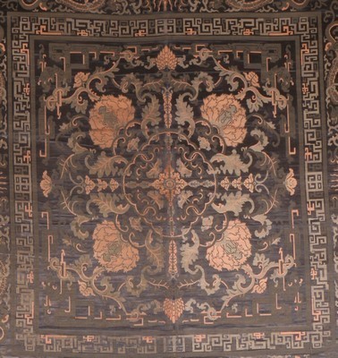 Lot 497 - A brocaded satin panel, Chinese, late 19th...