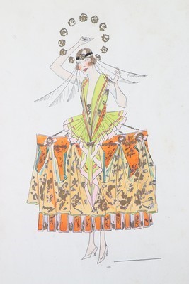 Lot 54 - Lucile studio sketches, 1915, comprising:...
