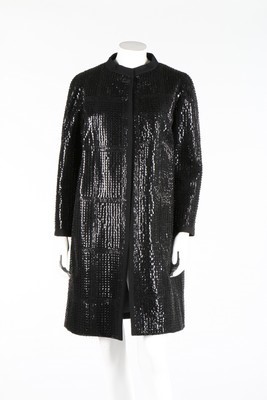 Lot 116 - A Lanvin couture black sequined wool evening...