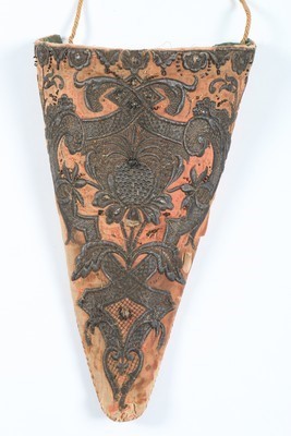 Lot 44 - An embroidered stomacher, circa 1700, the...