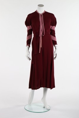 Lot 133 - An Ossie Clark mauve and plum moss 'Heavenly...