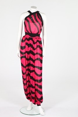 Lot 153 - An Yves Saint Laurent fuchsia pink and black...