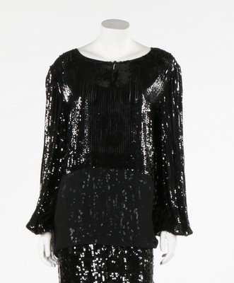 Lot 186 - A Valentino black sequined bodice circa 1980,...