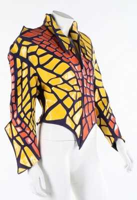 Lot 190 - A Thierry Mugler purple suede, orange and...