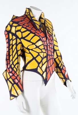 Lot 190 - A Thierry Mugler purple suede, orange and...
