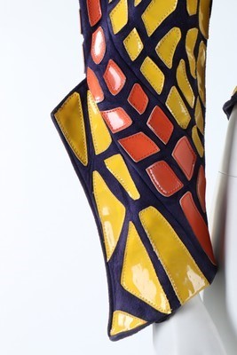 Lot 190 - A Thierry Mugler purple suede, orange and...