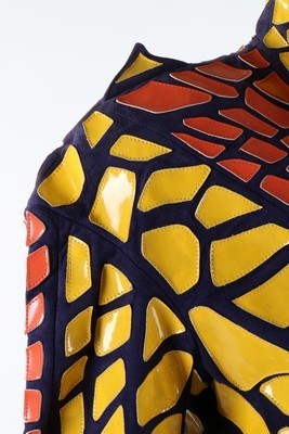 Lot 190 - A Thierry Mugler purple suede, orange and...