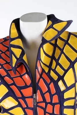 Lot 190 - A Thierry Mugler purple suede, orange and...