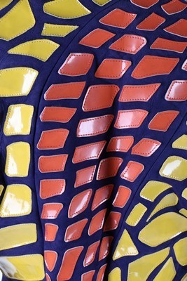 Lot 190 - A Thierry Mugler purple suede, orange and...