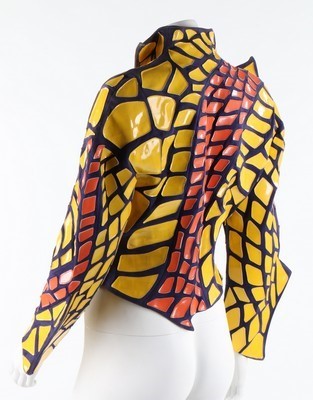Lot 190 - A Thierry Mugler purple suede, orange and...