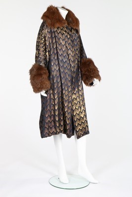 Lot 61 - A Bradley's midnight blue and gold brocaded...